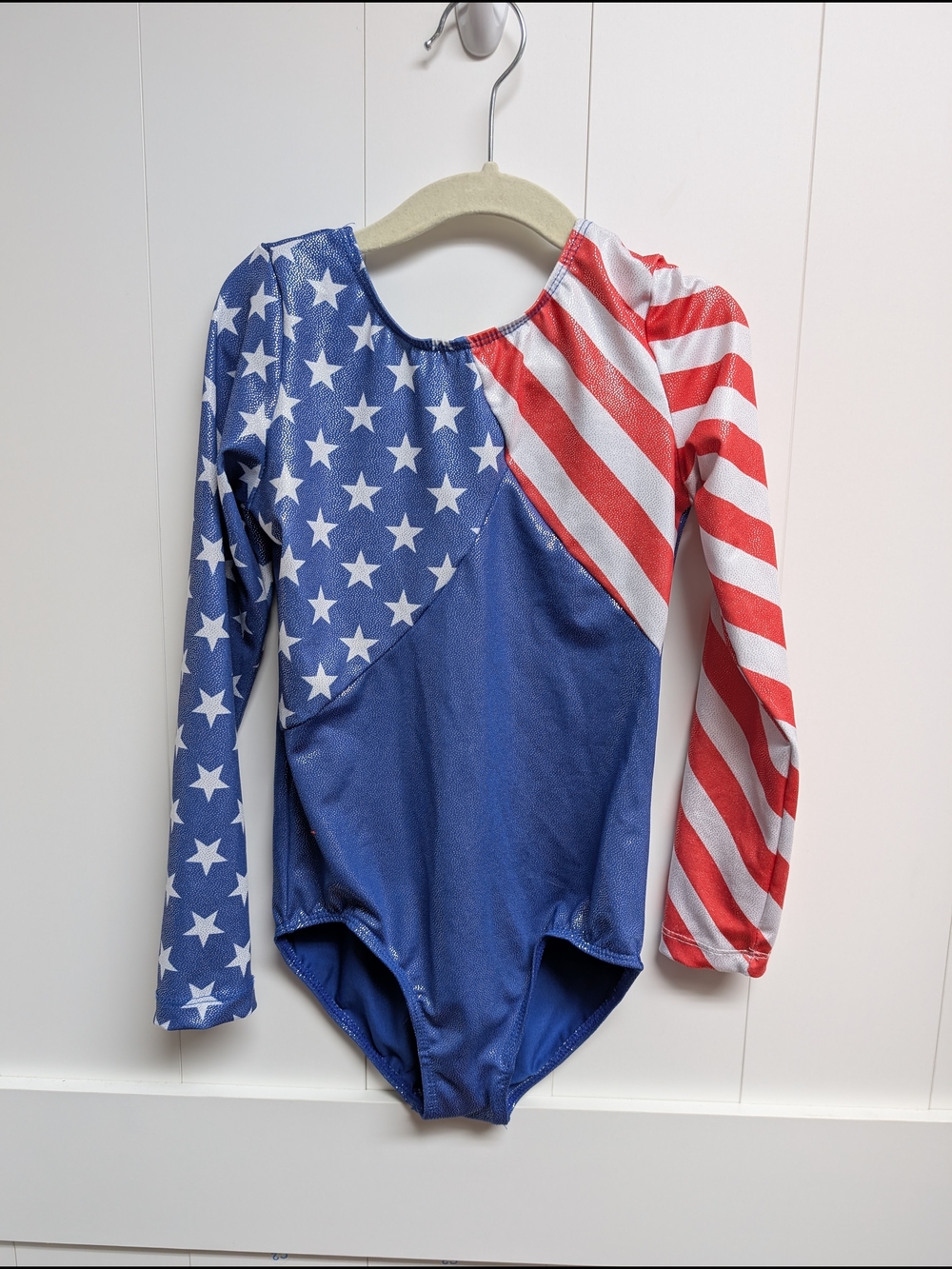 Girls' Patriotic Stars & Stripes Leotard - Blue, Red, White